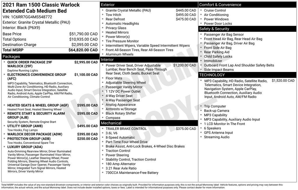 2021 RAM 1500 Classic Warlock