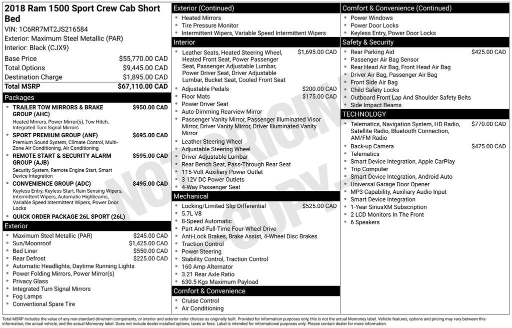 2018 RAM 1500 Sport