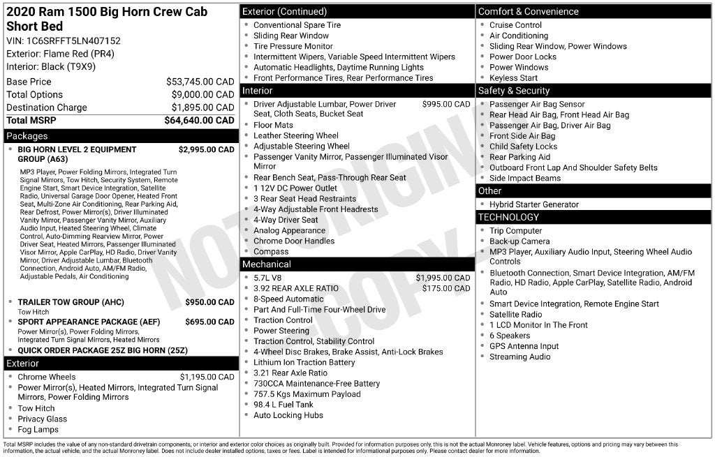 2020 RAM 1500 Big Horn/Lone Star