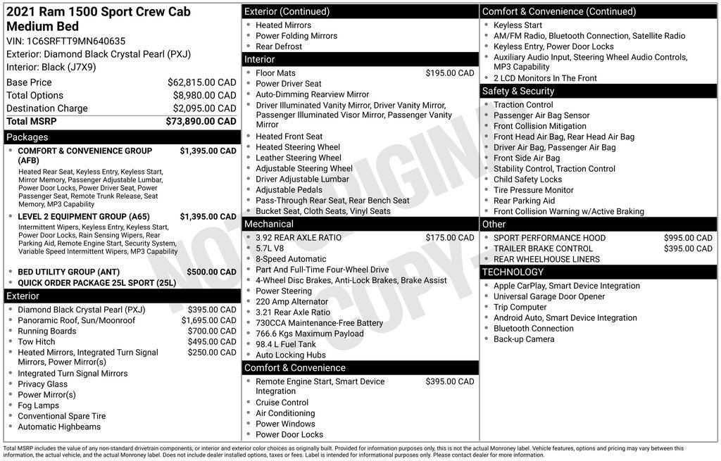 2021 RAM 1500 Sport