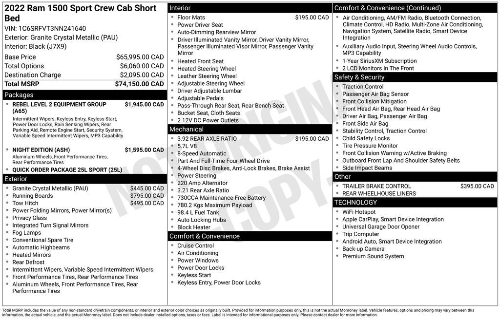 2022 RAM 1500 Sport Night Edition