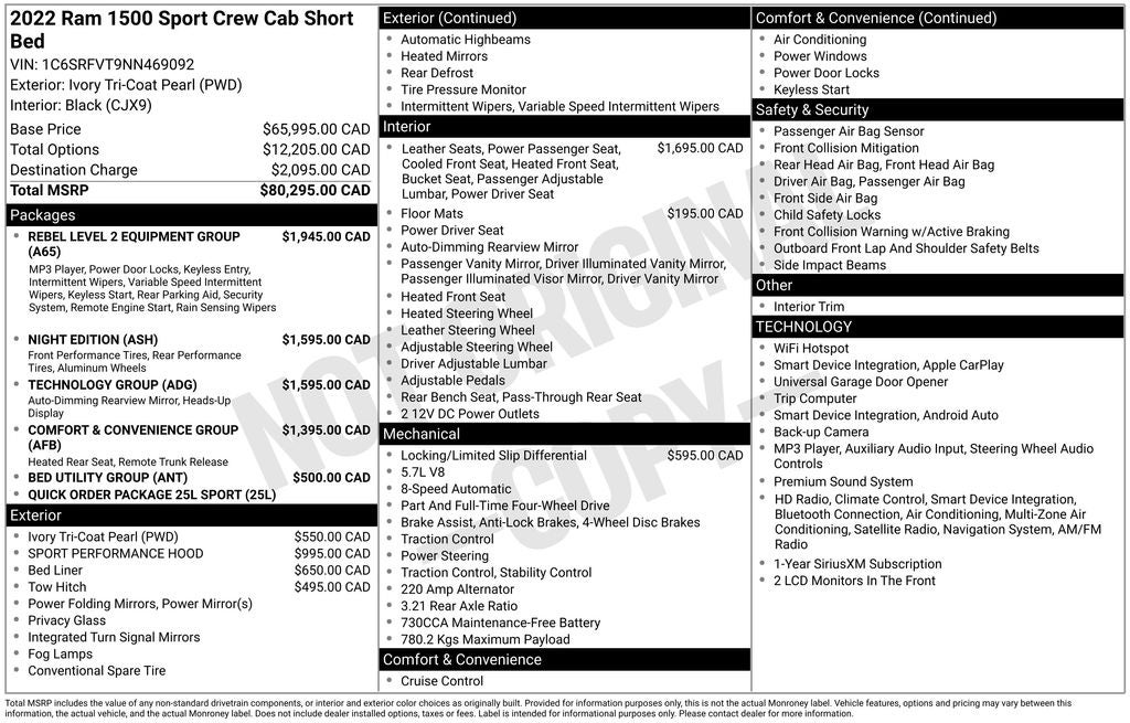 2022 RAM 1500 Sport
