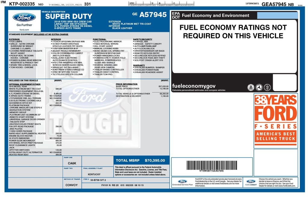 2016 Ford F-350SD Platinum