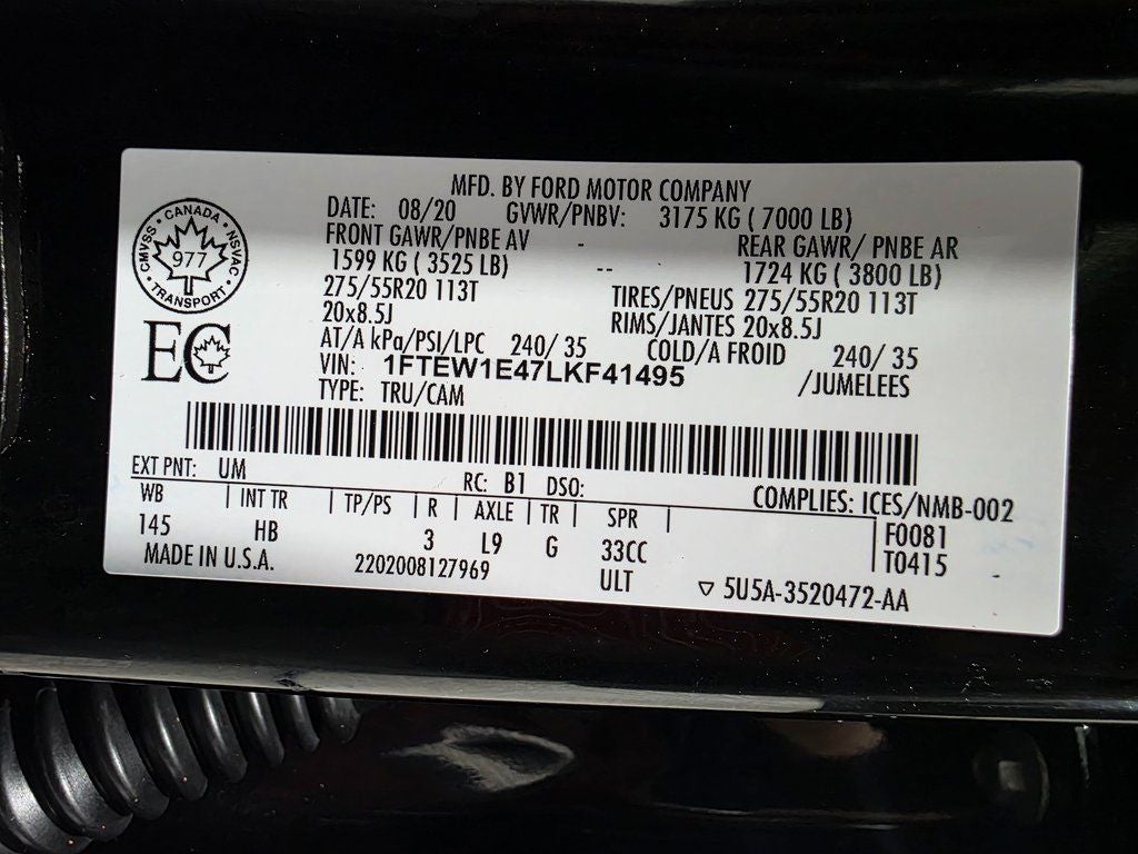 2020 Ford F-150 Lariat Sport Package