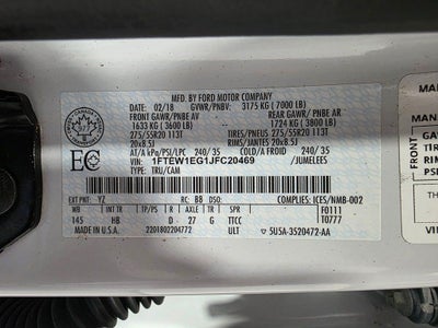 2018 Ford F-150 Lariat Sport