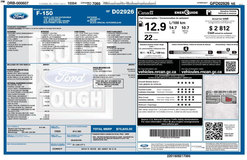 2016 Ford F-150 Lariat Special Edition