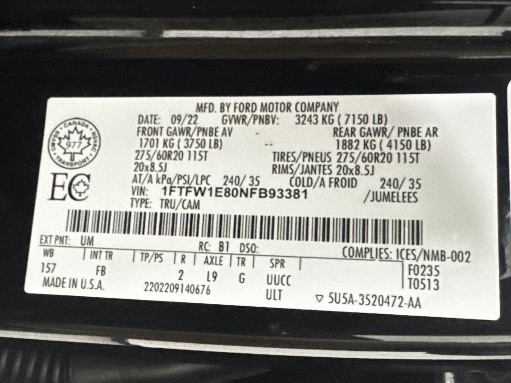 2022 Ford F-150 XLT Sport FX4