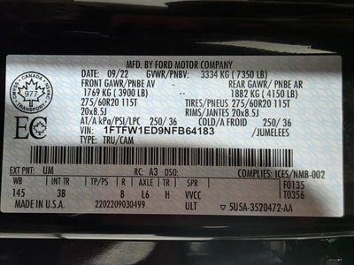 2022 Ford F-150 Platinum FX4 Off-Road