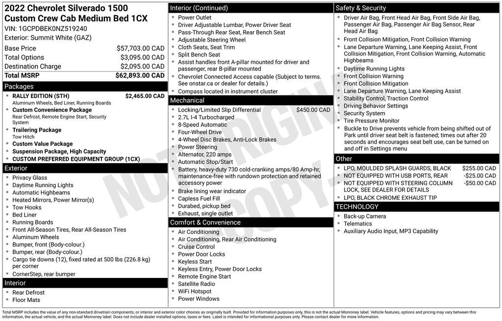 2022 Chevrolet Silverado 1500 Custom