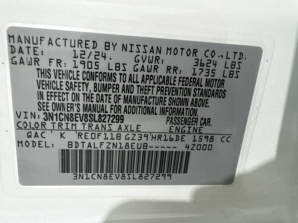 2025 Nissan Versa 1.6 SV