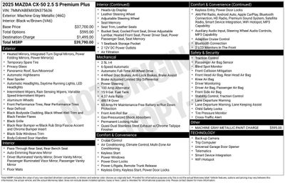 2025 Mazda Mazda CX-50 2.5 S Premium Plus Package