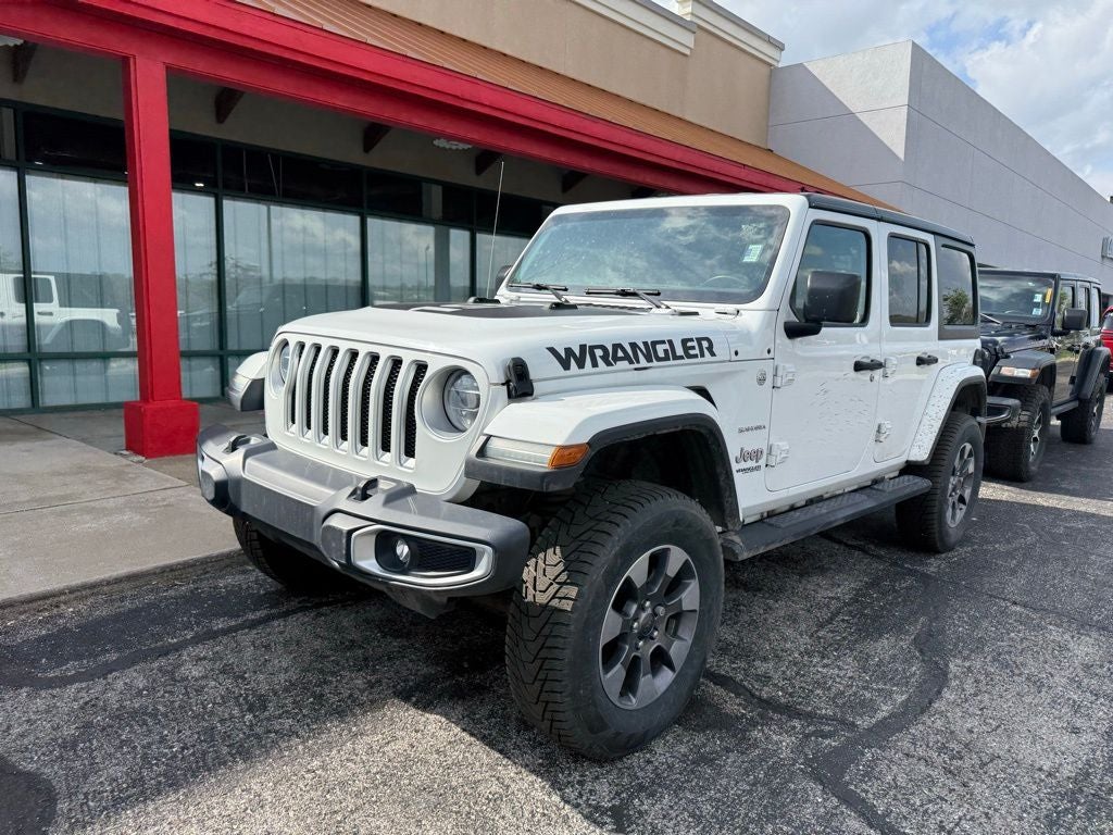 Used 2020 Jeep Wrangler Unlimited Sahara with VIN 1C4HJXEG0LW291101 for sale in Kansas City