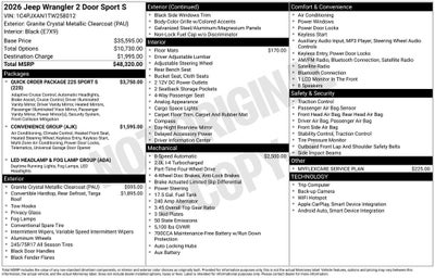 2026 Jeep Wrangler Sport S