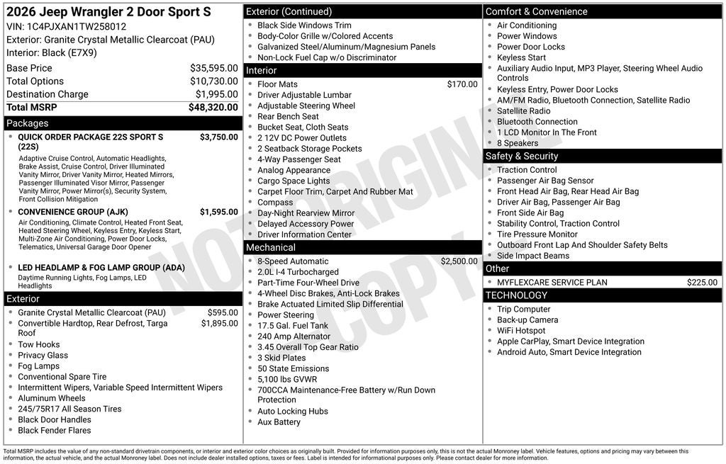2026 Jeep Wrangler Sport S
