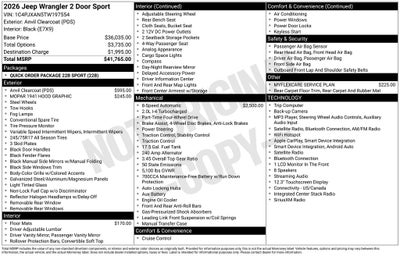 2026 Jeep Wrangler Sport