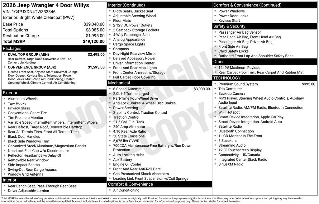 2026 Jeep Wrangler Willys