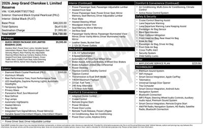 2026 Jeep Grand Cherokee Limited Reserve