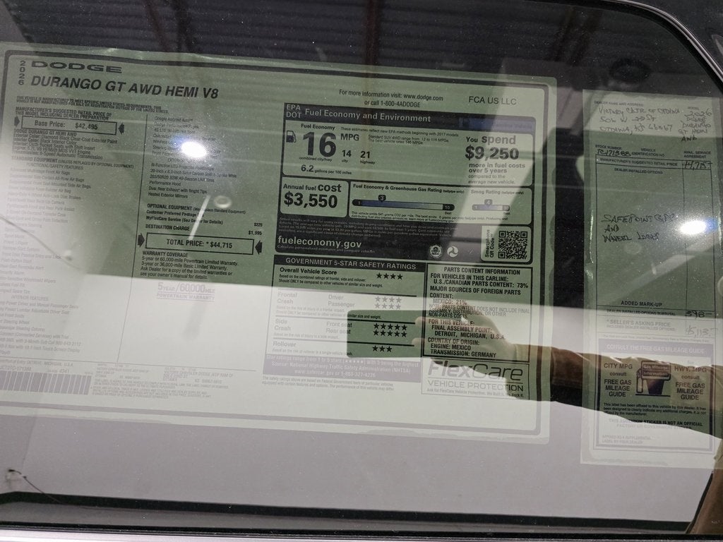 2026 Dodge Durango GT HEMI V8