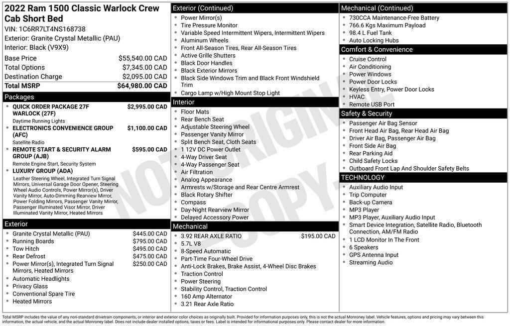 2022 RAM 1500 Classic Warlock