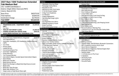 2027 RAM Ram 1500 Tradesman