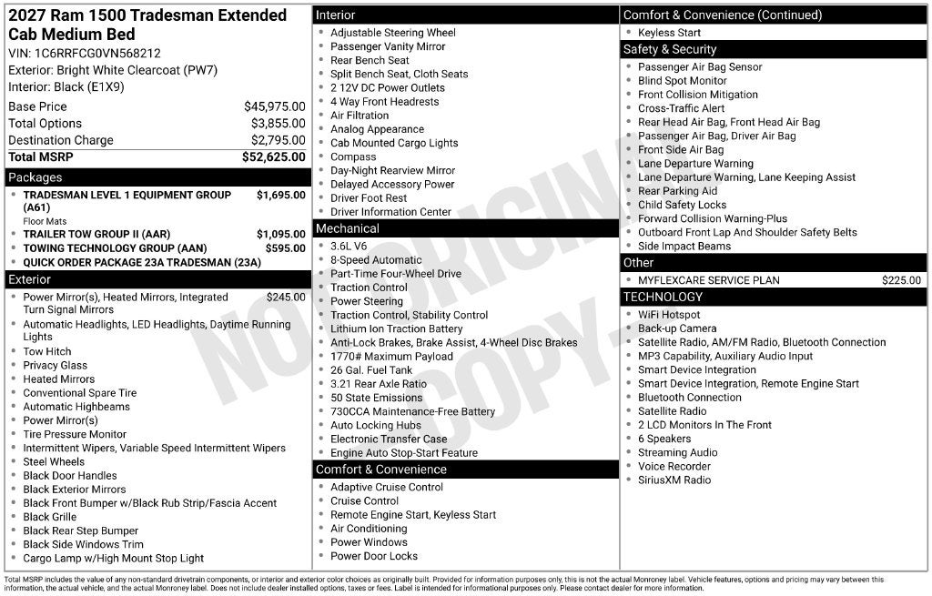 2027 RAM Ram 1500 Tradesman