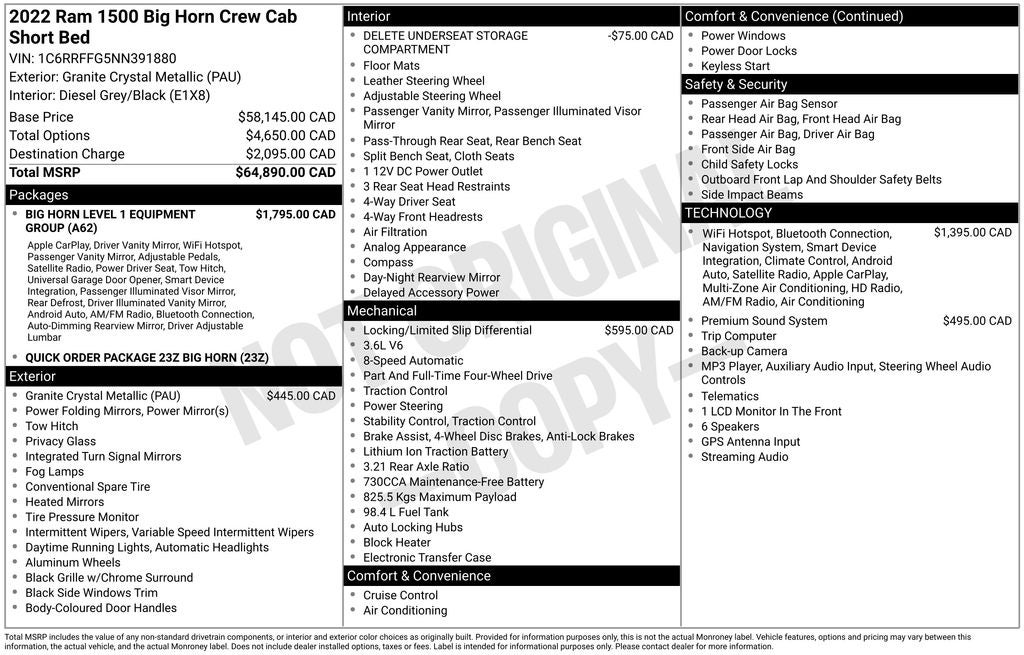 2022 RAM 1500 Big Horn/Lone Star