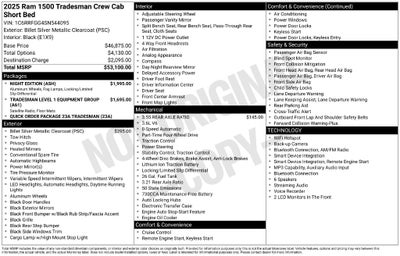 2025 RAM 1500 Tradesman Night Edition