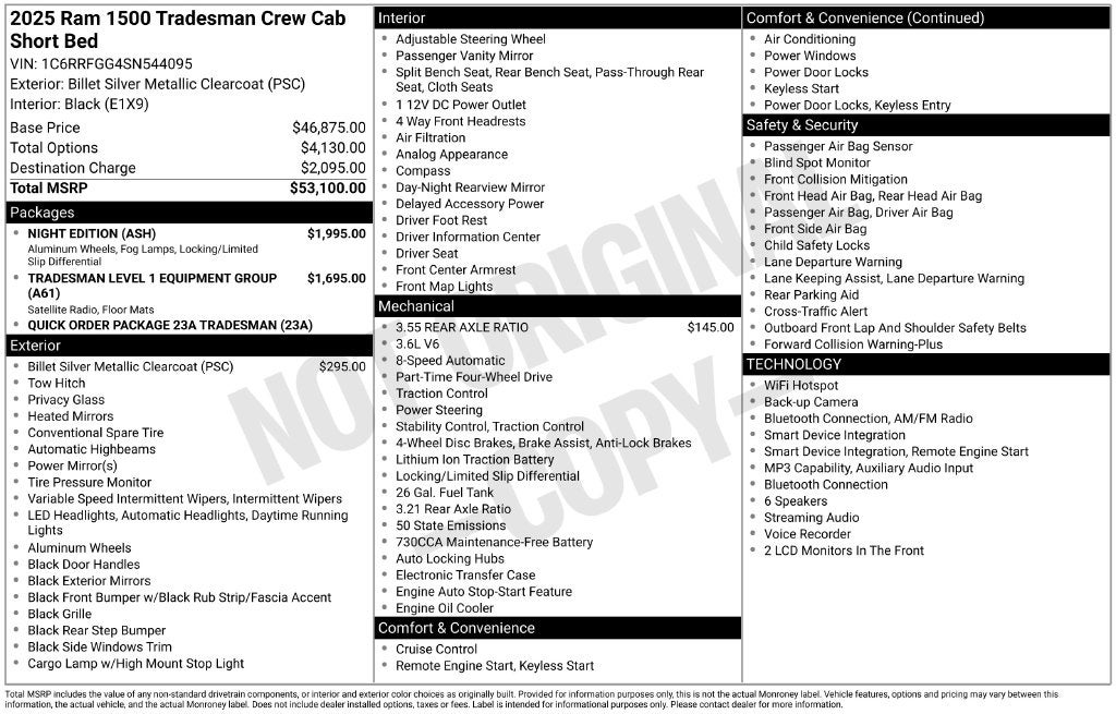 2025 RAM 1500 Tradesman Night Edition
