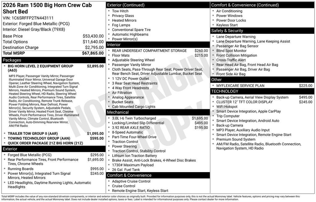 2026 RAM 1500 Big Horn/Lone Star