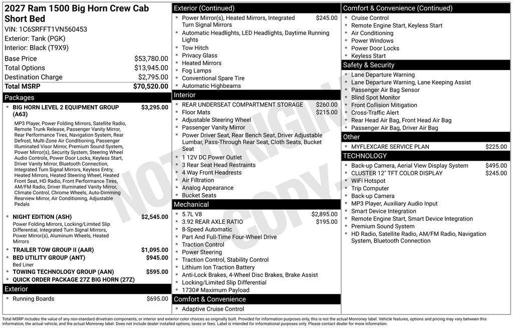 2027 RAM Ram 1500 Big Horn/Lone Star