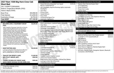 2027 RAM Ram 1500 Big Horn/Lone Star