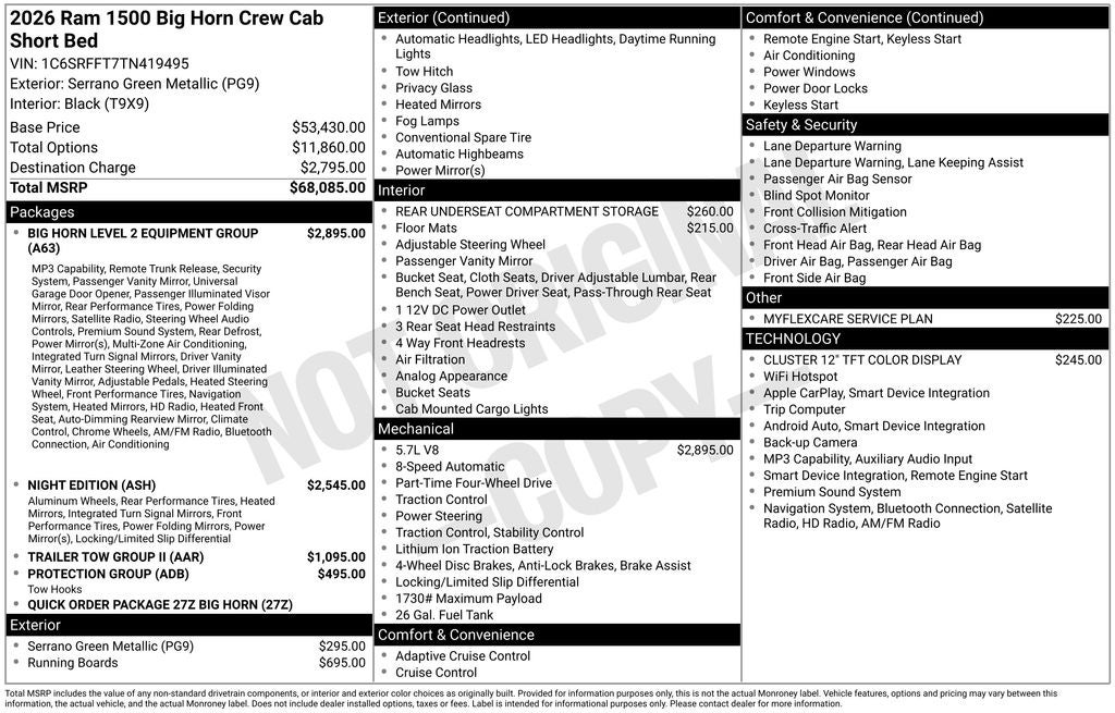 2026 RAM Ram 1500 Big Horn/Lone Star
