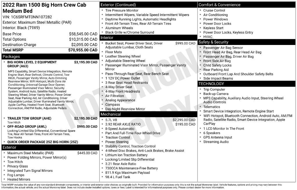 2022 RAM 1500 Big Horn/Lone Star