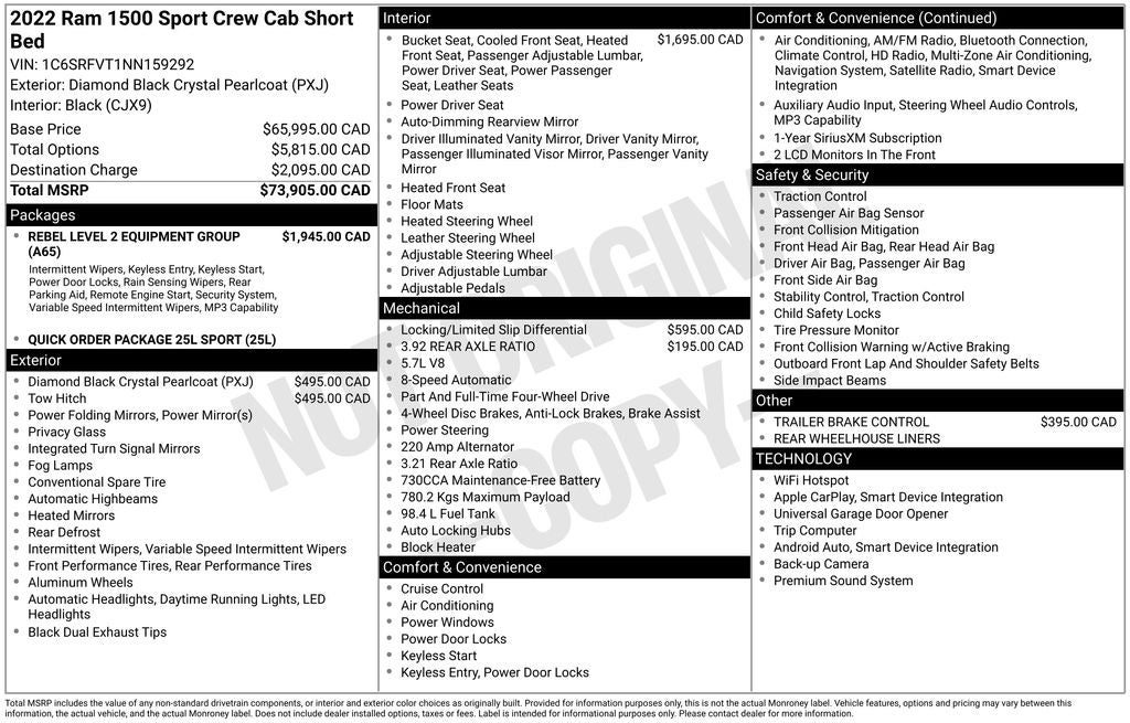 2022 RAM 1500 Sport