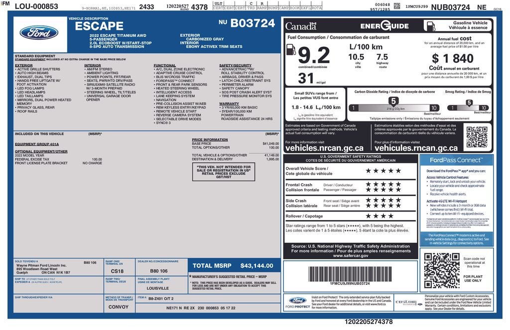 2022 Ford Escape Titanium