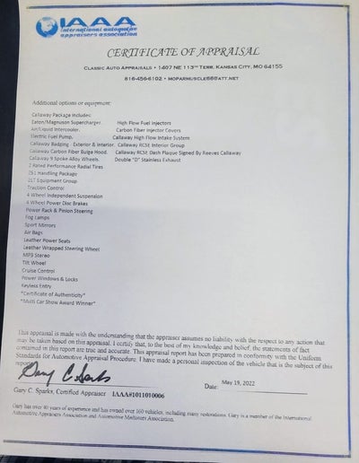 2009 Chevrolet Corvette CALLAWAY SIGNATURE EDITION