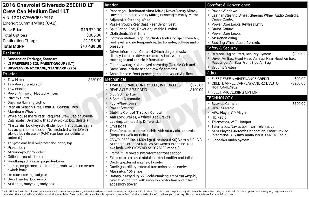 2016 Chevrolet Silverado 2500HD LT