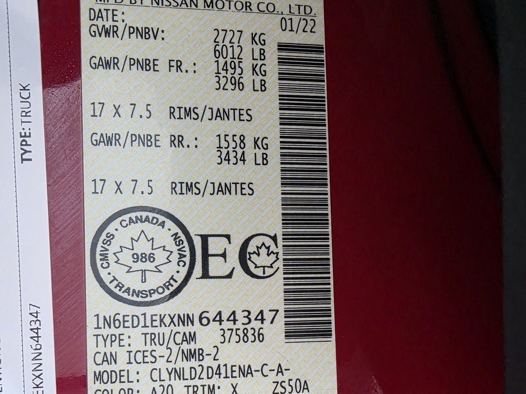 2022 Nissan Frontier S