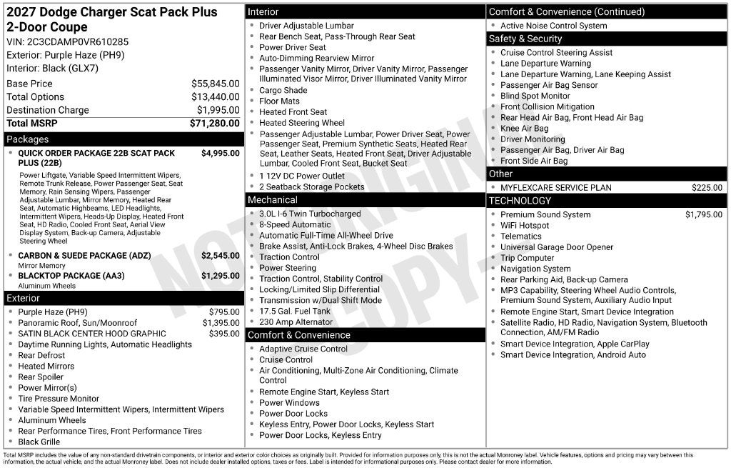 2027 Dodge Charger Scat Pack Plus