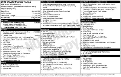 2020 Chrysler Pacifica Touring