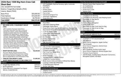 2026 RAM Ram 1500 Big Horn/Lone Star