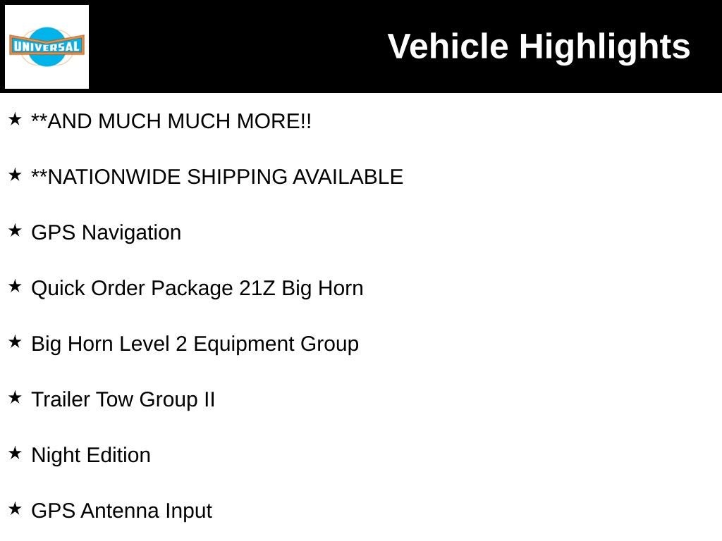 2026 RAM 1500 Big Horn/Lone Star