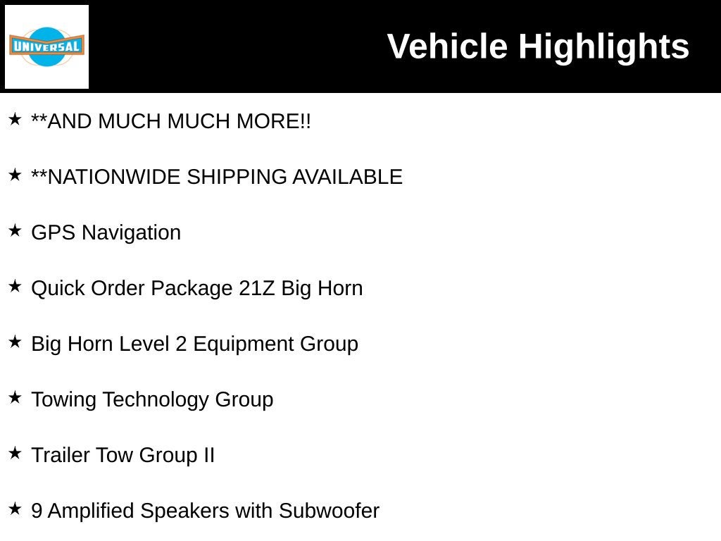 2027 RAM Ram 1500 Big Horn/Lone Star
