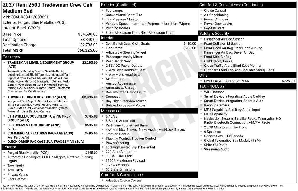 2027 RAM Ram 2500 Tradesman