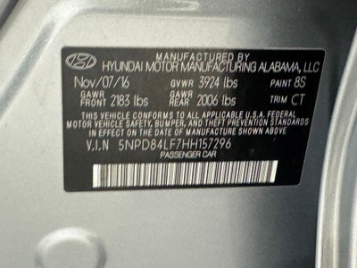 2017 Hyundai Elantra Value Edition