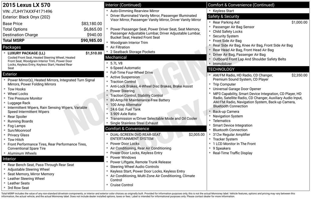 2015 Lexus LX 570 570