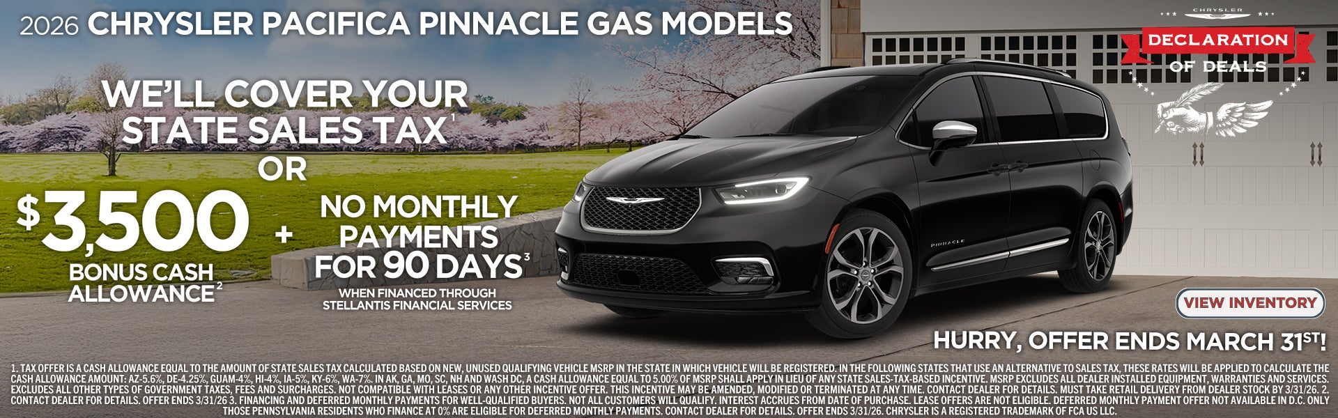 2026 Chryler Pacifica Pinnacle Gas Models